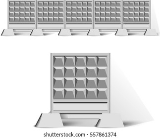 Concrete fence, can be folded, vector