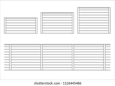 Concrete Fences. Vector illustration.