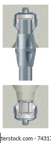 Concrete fixing bolt for joining concrete slabs