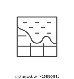 Concrete floor pouring line outline icon