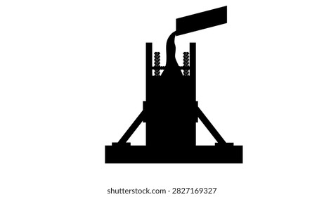 Concrete formwork, black isolated vector silhouette