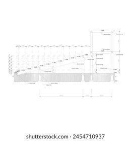 Concrete grandstand construction sketch section to see the foundation construction sketch complete with dimensions