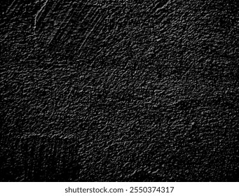 Concrete grunge vector texture. Realistic black stone wall with grainy effect. Abstract graininess pattern. Dark monochrome speckled cement or stucco background. Pargeting overlay textured