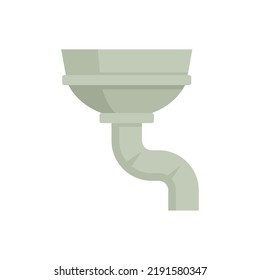 Concrete gutter icon. Flat illustration of concrete gutter vector icon isolated on white background