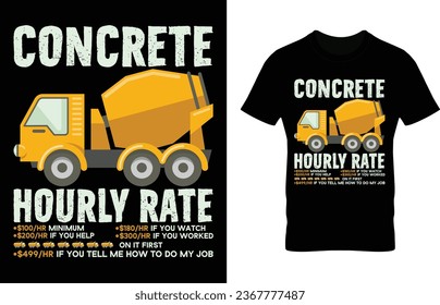 Beton Stundensatz. Gutes, qualifiziertes Design. T-Shirt-Zitate, Augencacher-Vektorgrafik, Illustration, Kunstwerke. Kreative Design-Kunstwerke Liebhaber. 