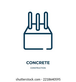 Concrete icon. Linear vector illustration from construction collection. Outline concrete icon vector. Thin line symbol for use on web and mobile apps, logo, print media.