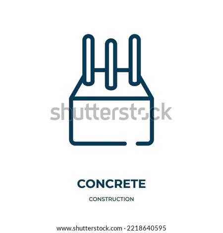 Concrete icon. Linear vector illustration from construction collection. Outline concrete icon vector. Thin line symbol for use on web and mobile apps, logo, print media.
