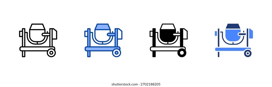 Concrete icon set multiple style collection