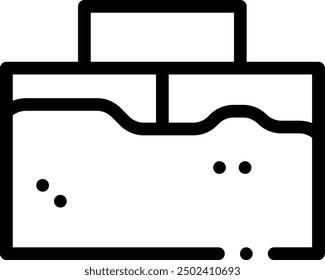Icono concreto. Diseño De Estilo Lineal Delgado Aislado Sobre Fondo Blanco