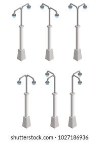 concrete isometric street lights in different types