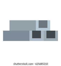Concrete or metal constructions icon flat isolated on white background vector illustration