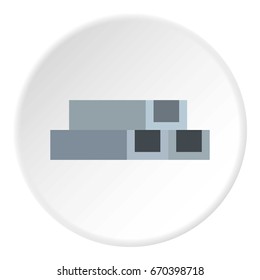 Concrete or metal constructions icon in flat circle isolated vector illustration for web