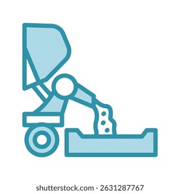 mini ilustração de concreto ícone de cor de tom duplo, uso para engenharia civil, indústria, construção, UI, kit UX, aplicativo e desenvolvimento web, digital ou impressão.