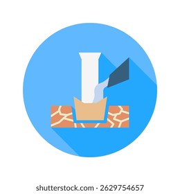 Concrete mini illustration rounded flat color icon, use for civil engineering, industry, construction, UI, UX kit, app and web development, digital or print.