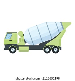 Vector de caricatura de icono de mezcla de concreto. Camión. Construcción de máquinas