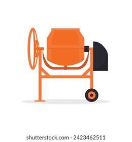 Concrete mixer cart cartoon icon cartoon vector. Concrete machine. Working tool on isolated white background. eps 10