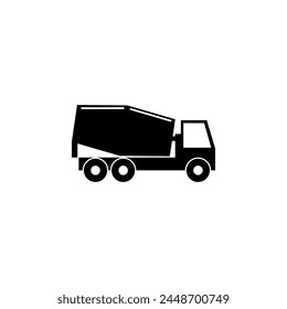 Concrete Mixer. Cement Mixer Truck flat vector icon. Simple solid symbol isolated on white background