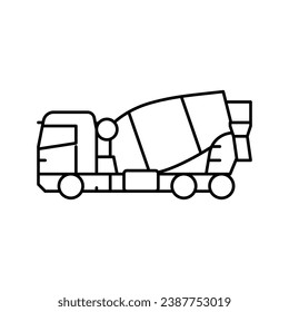 concrete mixer construction car vehicle line icon vector. concrete mixer construction car vehicle sign. isolated contour symbol black illustration