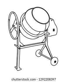 concrete mixer contour vector illustration