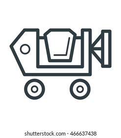 Concrete Mixer Cool Vector Icon
