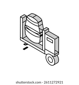 concrete mixer equipment isometric icon vector. concrete mixer equipment sign. isolated symbol illustration