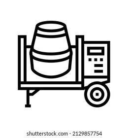 concrete mixer equipment line icon vector. concrete mixer equipment sign. isolated contour symbol black illustration