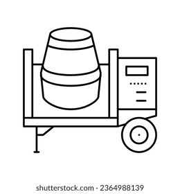 concrete mixer equipment line icon vector. concrete mixer equipment sign. isolated contour symbol black illustration