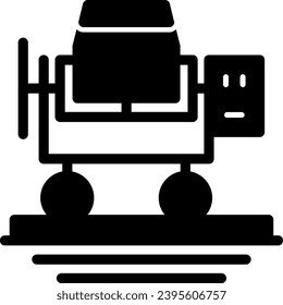Concrete Mixer Glyph Solid Icon Vector Design