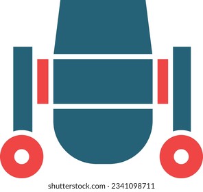 Concrete Mixer Glyph Two Color Icon For Personal And Commercial Use.
