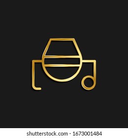cemento, icono de oro mezclador. Ilustración vectorial de fondo oscuro dorado