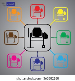 Concrete mixer icon