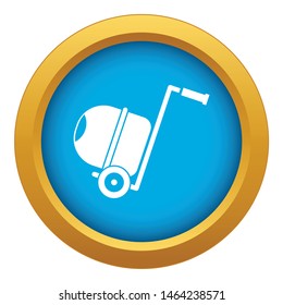 Concrete mixer icon blue vector isolated on white background for any design