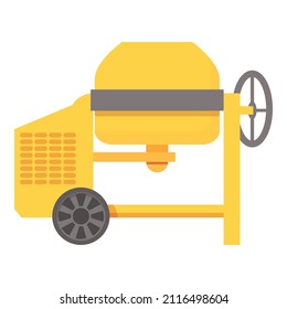 Concrete mixer icon cartoon vector. Construction machine. Mix cement