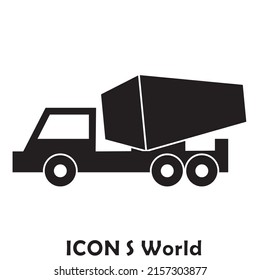 Concrete mixer icon cartoon vector. Cement truck. Building car
