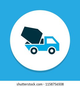 Concrete mixer icon colored symbol. Premium quality isolated cement vehicle element in trendy style.