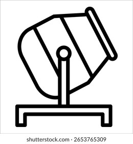 Concrete Mixer Icon Element For Design
