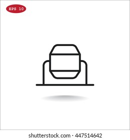 Concrete mixer icon flat.
