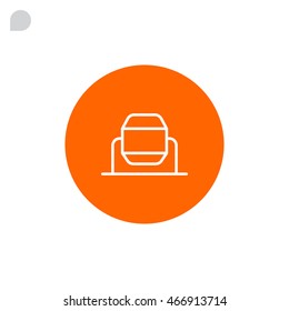 Concrete mixer icon flat.