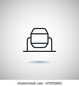 Concrete mixer icon flat.