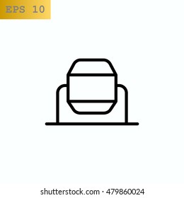 Concrete mixer icon flat.