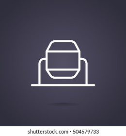 Concrete mixer icon flat.