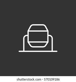 Concrete mixer icon flat.