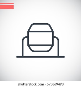 Concrete mixer icon flat.