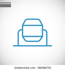 Concrete mixer icon flat.