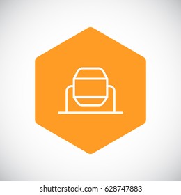 Concrete mixer icon flat.