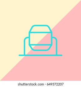 Concrete mixer icon flat.
