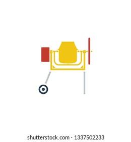 Ícone de betoneira. Design plano. Ilustração vetorial.