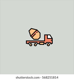 concrete mixer icon flat design