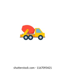 Concrete mixer icon flat element. Vector illustration of concrete mixer icon flat isolated on clean background for your web mobile app logo design.