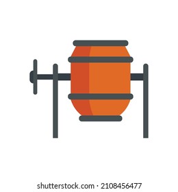Concrete mixer icon. Flat illustration of concrete mixer vector icon isolated on white background